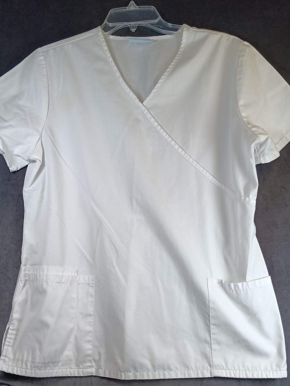 Womens White  V-Neck Scrub Top - Classic Medical Workwear